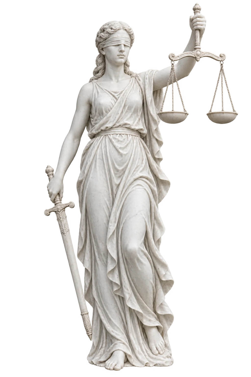 Estátua da Justiça, com balança e espada